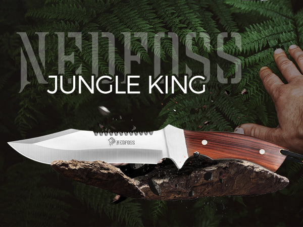 NedFoss Jungle-King 7.16'' Full tang Fixed Blade Bowie Knife