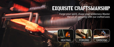 NEDFOSS Camping Hatchet Axe,Viking Axe with Steel Wedge, Hand Forged Hatchets for Camping and Survival Wooden Handle Bushcraft Axe with Sheath, Gift for Men