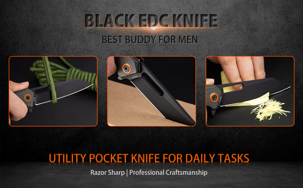 NedFoss Mamba 3.5" EDC Pocket Knife, Micarta Handle and D2 Steel Clip Point Blade