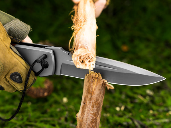 NedFoss DA52 Huge Pocket Knife,  Blade Folding Knife with Wood Handle, Safety Liner Lock and Belt Clip