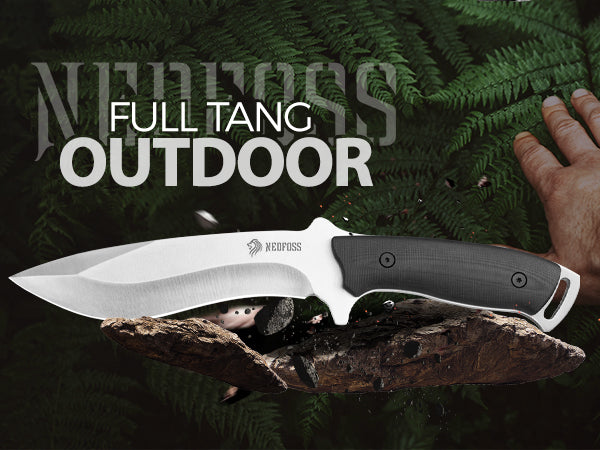 NedFoss Kukri Outdoor Knife,   Full Tang Fixed Blade Bushcraft Knife