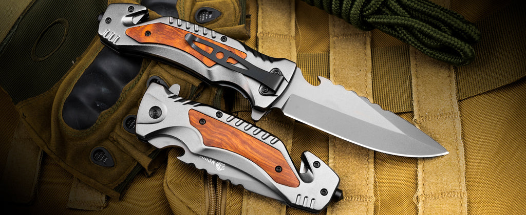NedFoss DA169 Tactical Pocket Knife, Emergency Rescue Tools, Folding Knife with Seat Belt Cutter, Glass Breaker