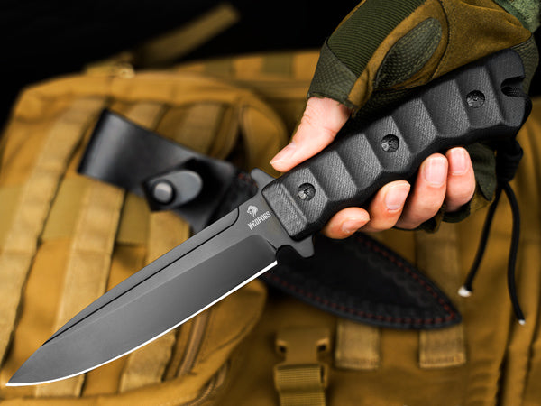 Phoenix Fixed Blade Bowie Knife, 8Cr14Mov Blade and G10 Handle
