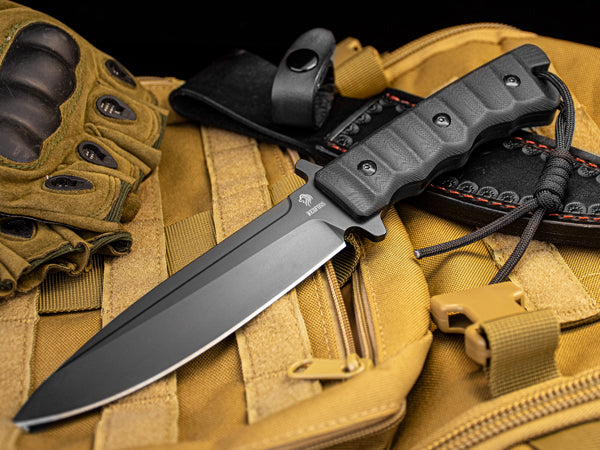 Phoenix Fixed Blade Bowie Knife, 8Cr14Mov Blade and G10 Handle