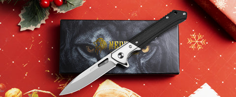 NedFoss Elf Elegant Pocket Knife,  D2 Blade EDC Knife with G10 Handle