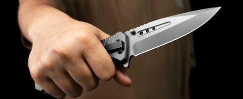 Tactical Folding Knife with Glass Breaker and Seatbelt Cutter, Pocket Clip, Skull G10 Handle