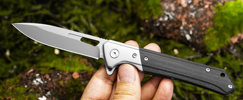 NedFoss Elf Elegant Pocket Knife,  D2 Blade EDC Knife with G10 Handle