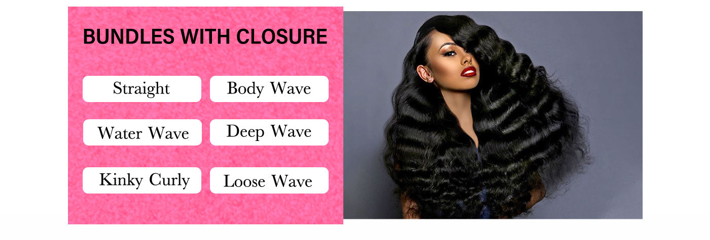 reshin ehair human hair bundles with closure