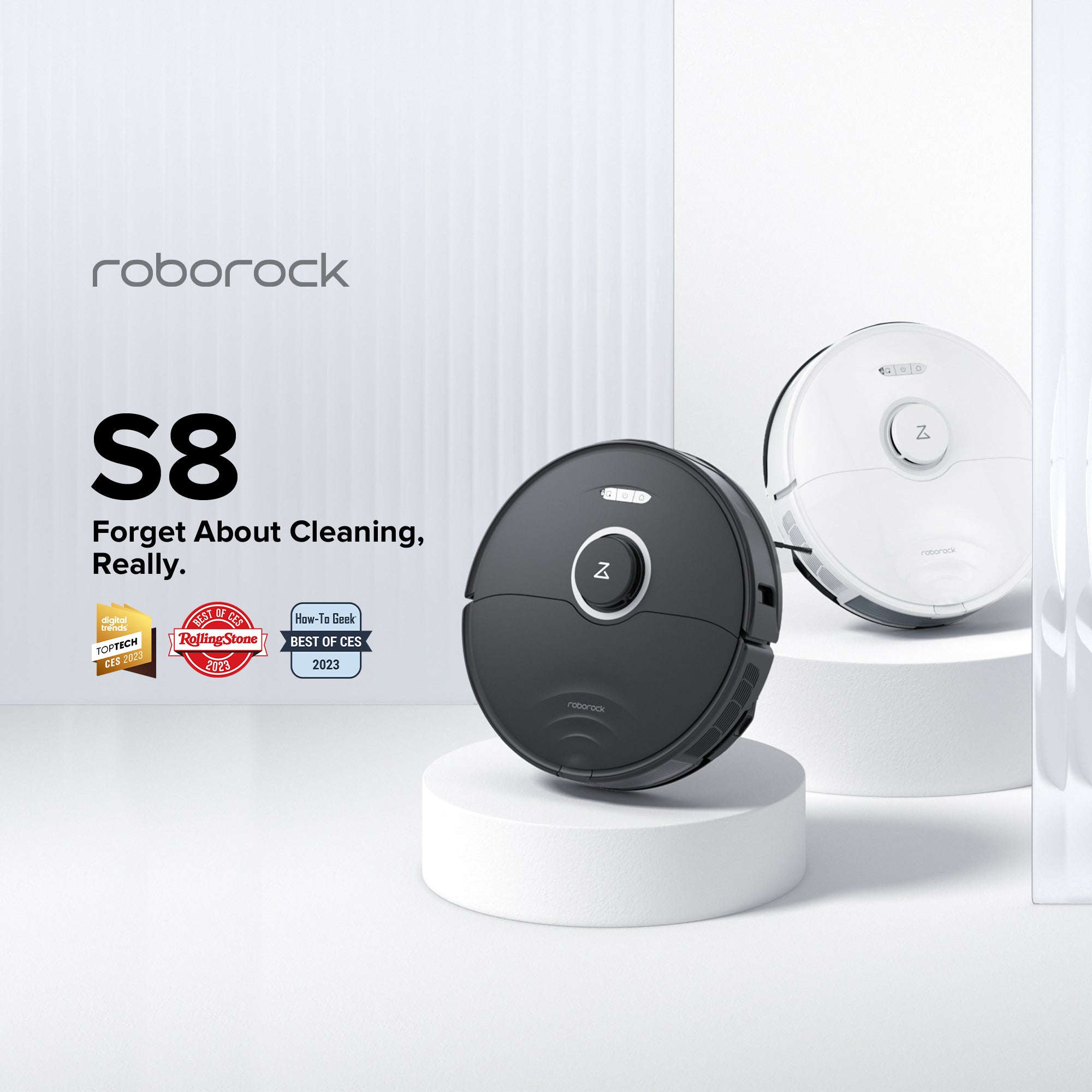 Roborock® S8 Robot Vacuum Cleaner and Sonic Mopping with DuoRoller™ Brush,  6000 Pa, and Obstacle Avoidance 