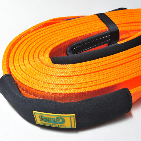 To rescue a vehicle stuck in sand or mud, use a snatch strap, which can stretch 10-20% under load and stores kinetic energy. George4x4 snatch straps are made of top quality 100% nylon Highly elastic that can be elongated up to 20% UV-resistant, waterproof and more durable Both ends have reinforced eyelets Comes with 2pcs removable sleeves. 17000kg*9m