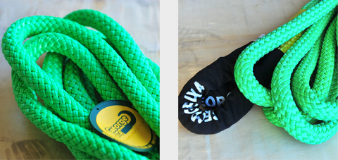 George4x4 uses 100% double-braided Nylon, which increases rope elongation up to 30%. Our kinetic ropes are hand spliced and rigorously tested. These ropes are Heavy Duty, but light and small enough to easily stow. They are much stronger and more durable than the common snatch strap. Abrasion-Resistant coated eyelets offer longer life Water, UV and abrasive resistant Reduces potential of damage for both vehicles 30% stretching, increasing kinetic energy. 11000kgs*9m with reinforced eye Thickness 20mm