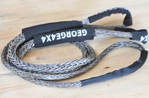 George4x4 Bridle Rope is constructed of a unique ultra-high molecular weight polyethylene material(UHMWPE), also known as Dyneema/Spectra. It is extremely high-strength and low-stretch. Description:   UV resistant, waterproof and more durable Very light, can float in water Both ends have protective sleeves and one sliding sleeve on the middle Australian made, Australian tested Features: 12mm, Minimum Breaking force rated 13200kg