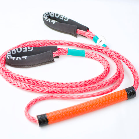 George4x4 Bridle Rope is constructed of a unique ultra-high molecular weight polyethylene material(UHMWPE), also known as Dyneema/Spectra. It is extremely high-strength and low-stretch.  Description:   UV resistant, waterproof and more durable Very light, can float in water Both ends have protective sleeves and one sliding sleeve on the middle Australian-made, Australian tested. Features:  8mm, Minimum Breaking force straight pulling 5800kg, for two anchor points 9286kg, which is 1.6 times of straight pulling. Visible colour-pink