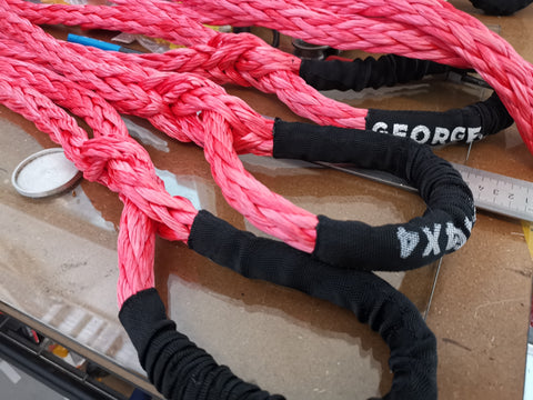 The George4x4 Towing Rope is made of a unique ultra-high molecular weight polyethylene material (UHMWPE), known as Dyneema/Spectra or high-modulus polyethylene (HMPE). High strength and low stretch. UV resistant, waterproof and more durable Very light, can float in water Both ends have a soft loop and protective sleeves Static Rope Suitable for sailing, off-road towing Fitted for 4WD electric Winch, Hand Winch, Trailer Winch, Towing etc. 16mm, breaking strength 24000kg Australian made, tested