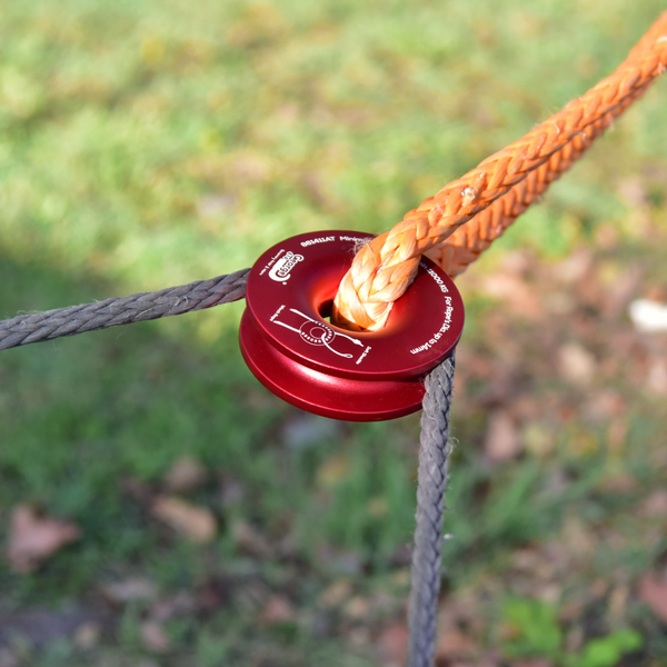 A Snatch pulley ring is an ideal alternative to a traditional snatch block. It's designed to fit soft shackles and synthetic winch ropes. It's lighter, smaller, and safer with no sharp edges. Curved surface and wider groove, less friction to ropes and soft shackles. Lighter, safer and more durable. Breaking strength 11000kg, strictly tested in Australia by NATA-certified lab Solid aluminium machined and polished Outer diam 100mm, inner diam 30mm Rope running 8mm to 14mm, 0.40kg Ruby RED 