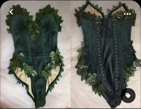 Halloween Bodysuits with Leaves Corset Back