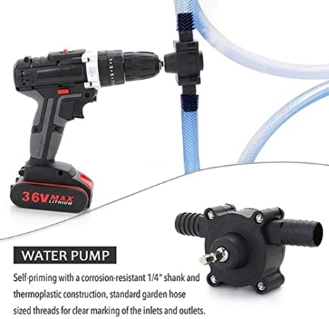 Plastic Hand Electric Drill Drive Self Priming Pump Oil Transfer Fluid R9I3 