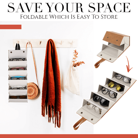 Portable Glasses Organizer 2/3/4/5/6 Multi-slot Eyeglasses Storage Display Travel Folding Sunglasses PU Leather Case