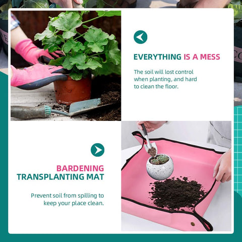50cm 68cm 100cm Plant Transplanting Repotting Mat Foldable Garden Work Dirty Mat Waterproof Cloth Gardening Square Mat Yard Tool