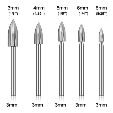5PCS Wood Carving Drill Bit Steel Carving Drill Bit Set Used for Woodworking Carbide Solid Grinding Drill Bit Carving Engraving wood pellet maker