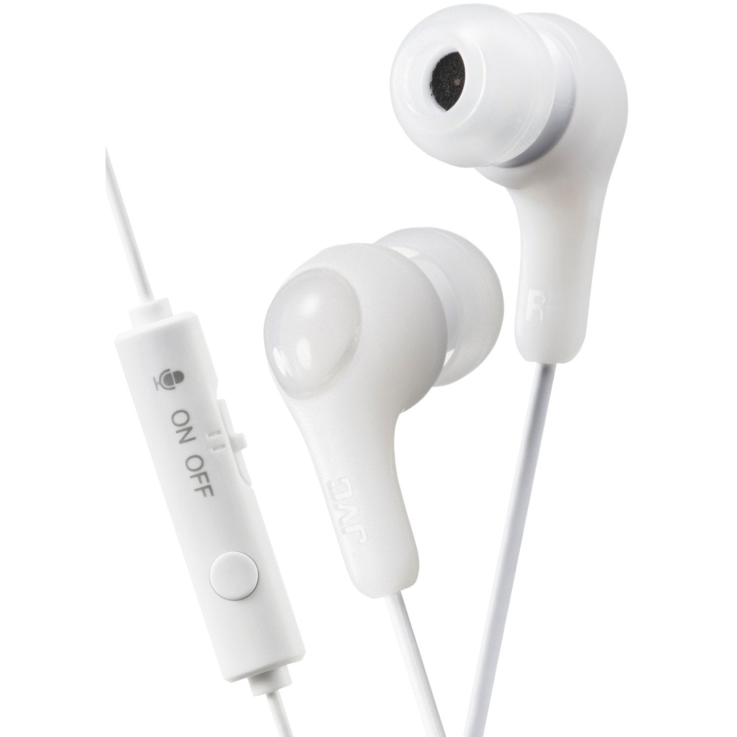  JVC HAFX7GW Gumy Gamer Earbuds w/Microphone (White) 