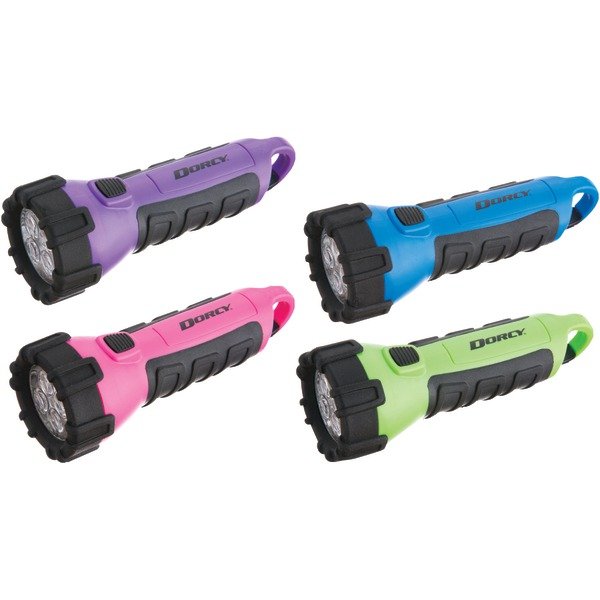  1) DORCY 41-2511 4 LED Floating Flashlight Random Case Color Blue/Green/Pink or Purple 