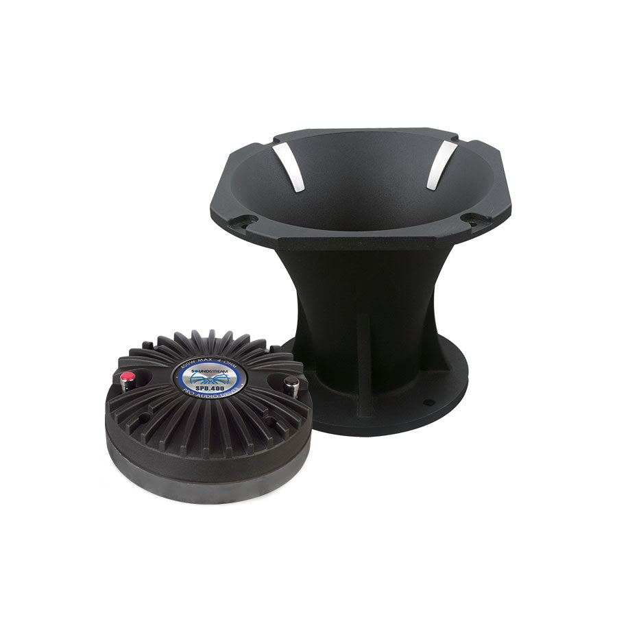  SoundStream SPD400 Compression Driver Tweeter w/ Large Aluminum Horn (Each) 400w 