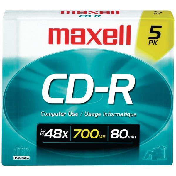  Maxell 648220 700MB 80-Minute CD-Rs (5 pk) 