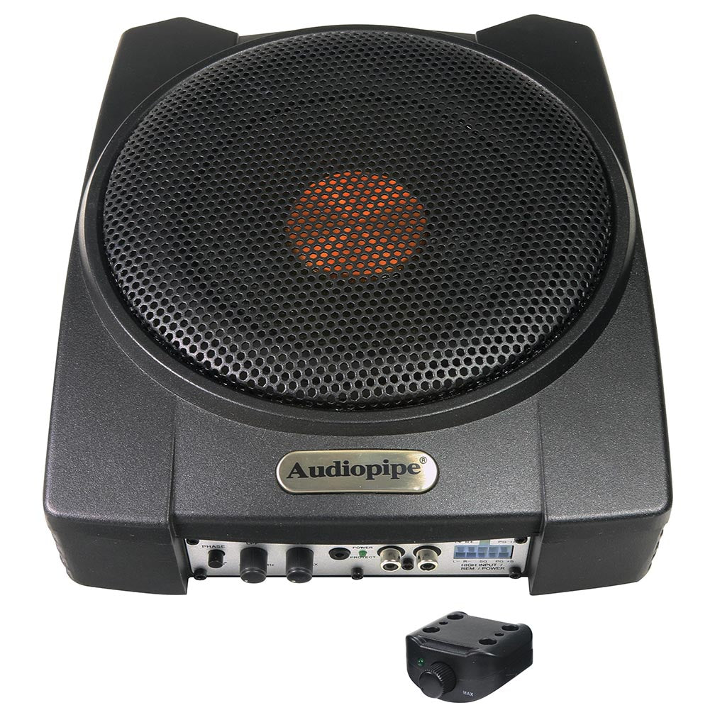  Audiopipe APLP803 8" Active Enclosed Low Profile Sub System 300W Max Dual 2 Ohm 