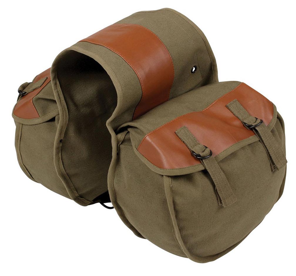  Stansport 766 Canvas Saddle Bag - Olive Drab 