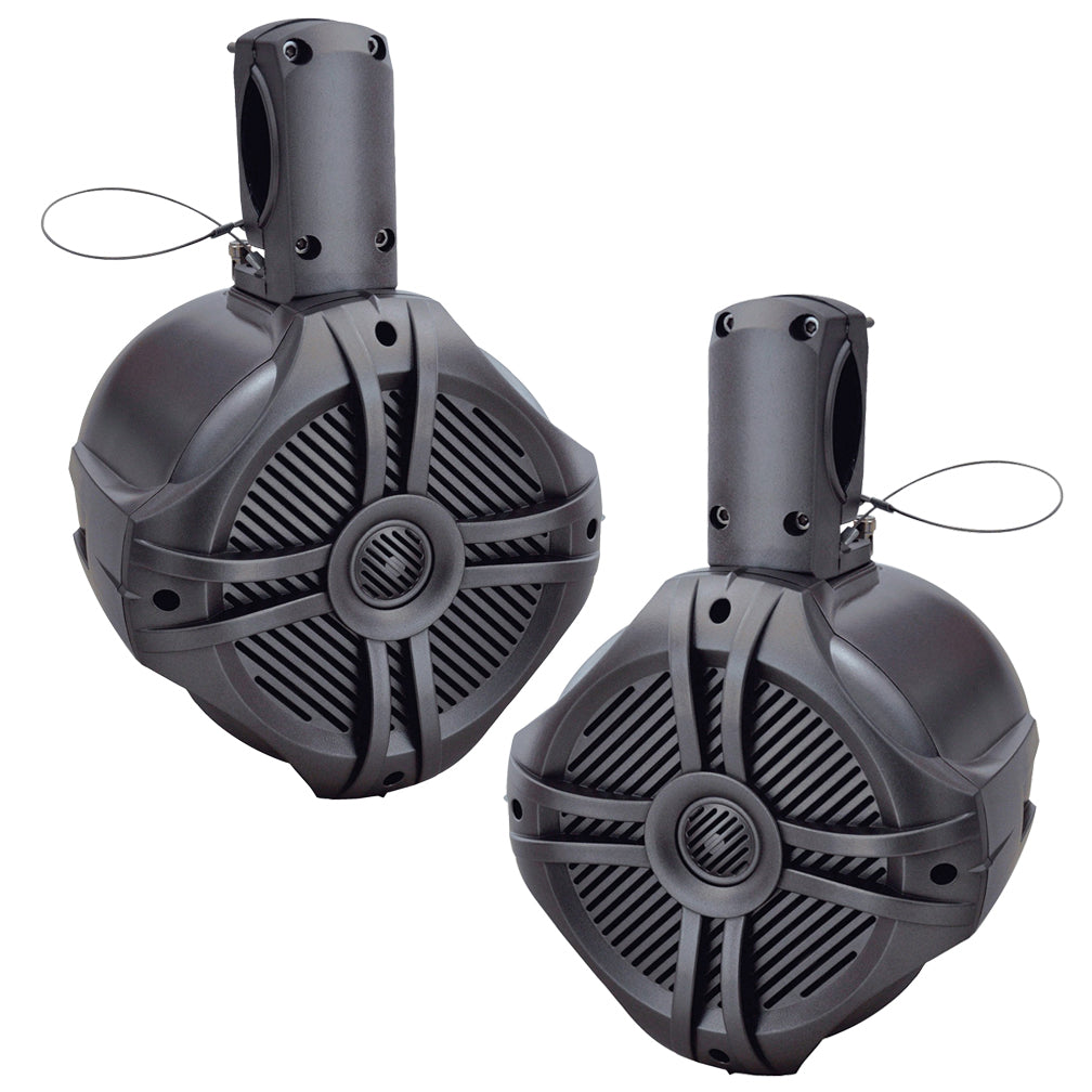  Power Acoustik MWT80T Marine 8" 750 Watt Wake Tower Speaker Titanium (Pair) 