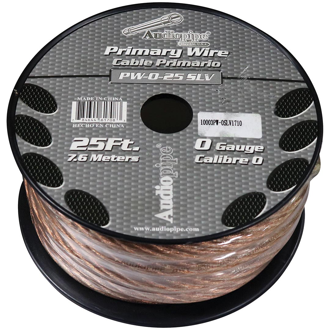  Audiopipe PW025SLV Power Wire 0 Gauge 25 Feet Silver 