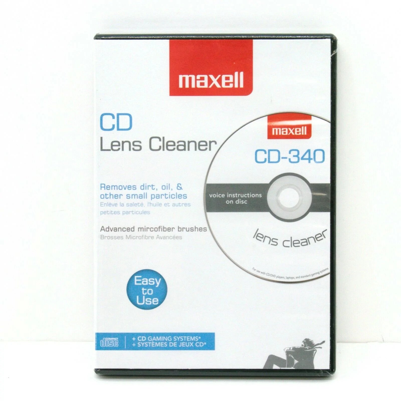  Maxell 190048 Maxlink Pro CD/DVD CD-340 Laser Lens Cleaner 