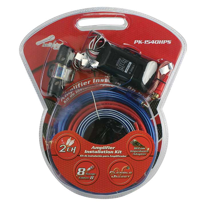  Audiopipe PK1540HPS Complete 8 Gauge Amp kit with Line Out Converter 