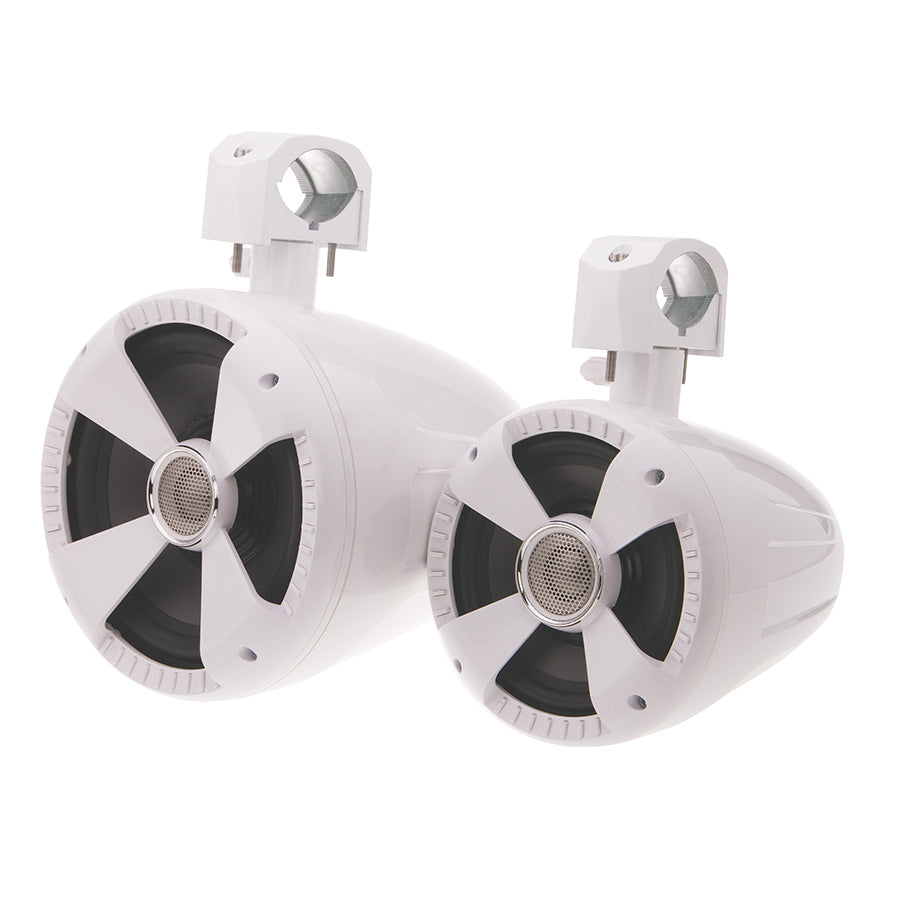  Soundstream WTS6W Pair (2) Of Gloss White 6.5" Wake Tower Speakers - 300W Max 