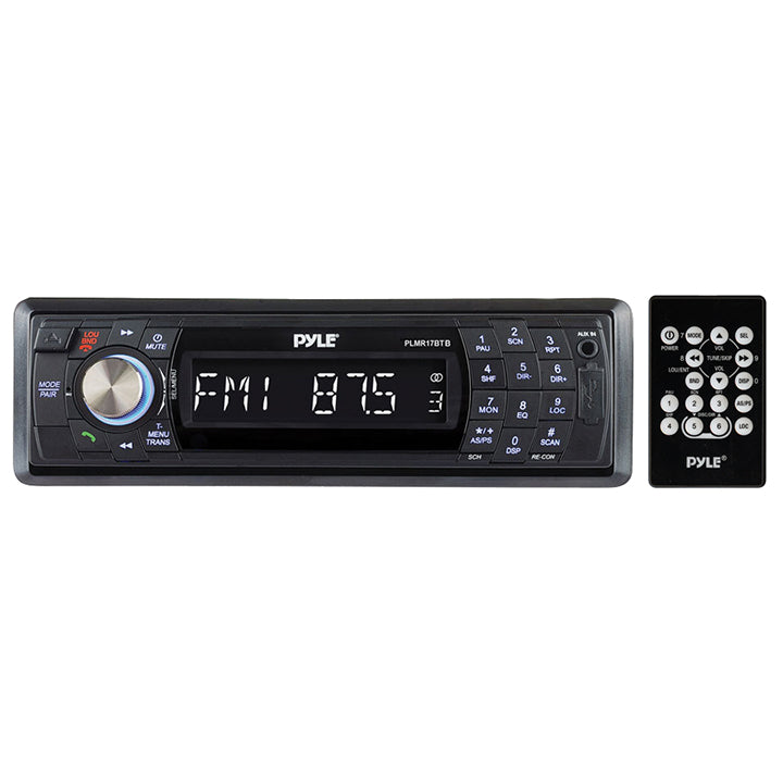  Pyle PLMR17BTB Black Mechless Bluetooth Marine Stereo w/ Aux Input, USB & SD Reader 