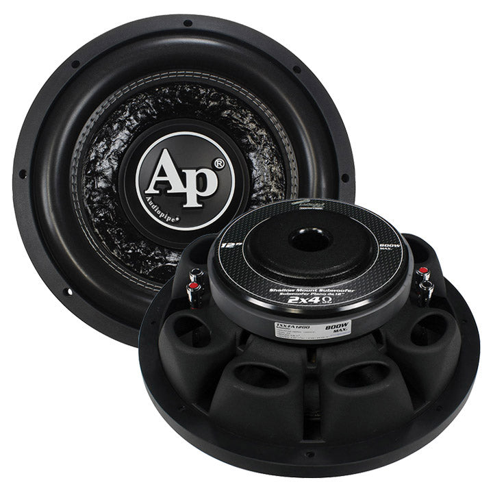  Audiopipe TXXFA1200 12" Shallow Woofer 800 Watts DVC 4 ohm 