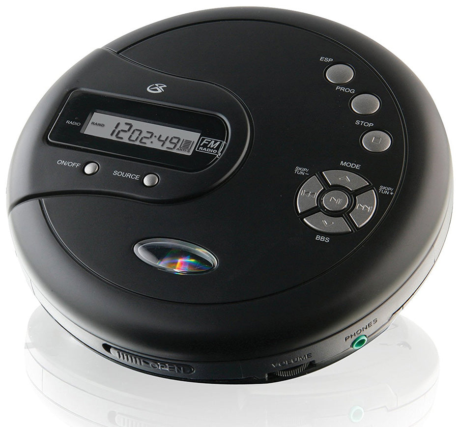  GPX PC332B Portable CD Player AntiSkip Protection FM Radio Stereo Earbuds Black 