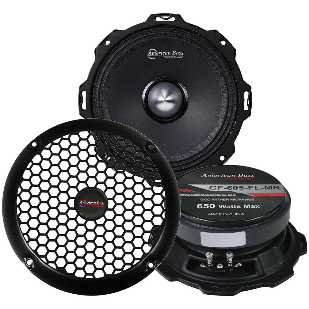  American Bass GF605FLMR 6.5 Bullet Midrange 650 Watts 4 Ohm 