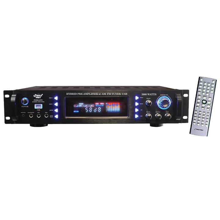  Pyle Pro P3201ATU 3000W Hybrid Pre Amp with AM/FM/USB 