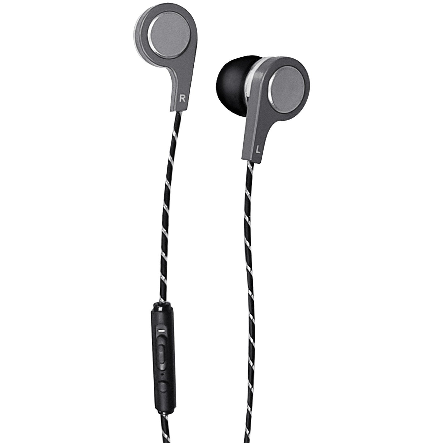  Maxell 199600 Bass 13 Metallic In-Ear Earbuds w/Microphone (Silver) 