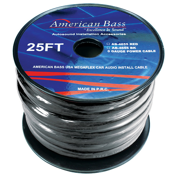  American Bass AB1/025B 0 Gauge black 25 ft. Roll 