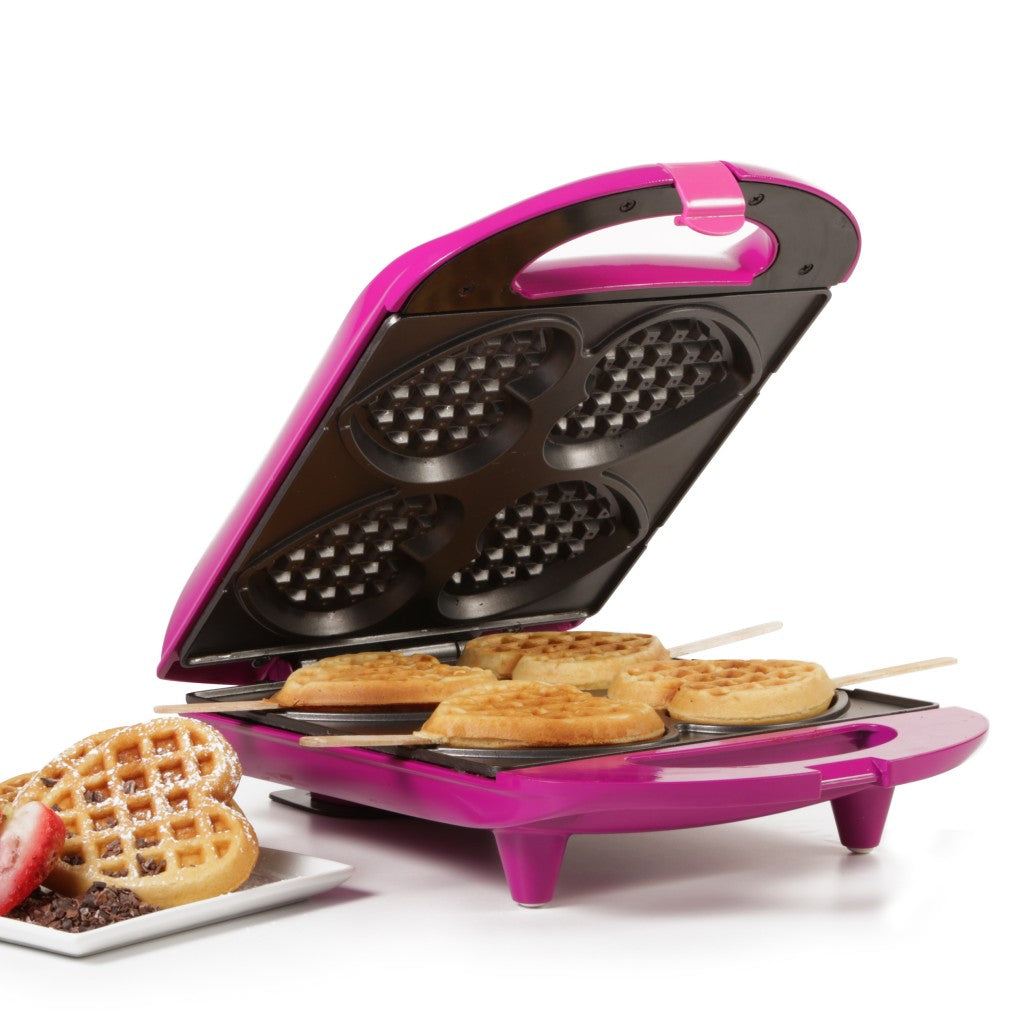  Holstein Housewares HF09031M Heart Shaped Waffle Maker Magenta 