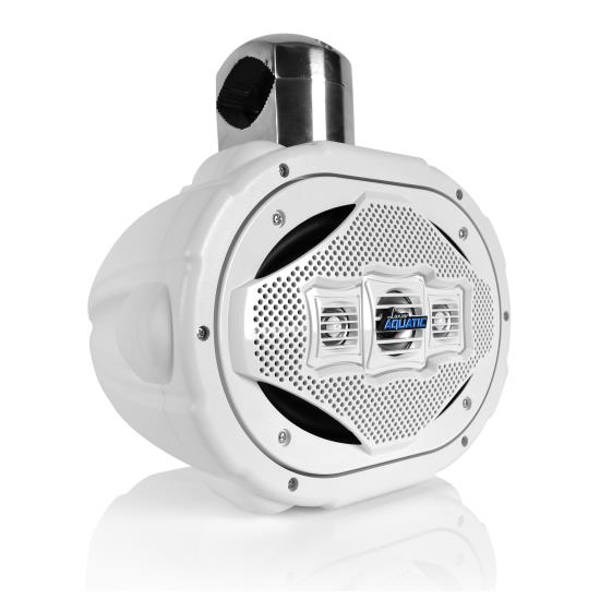  Lanzar AQAWBS69WT 6'' x 9'' Bluetooth Marine Wakeboard Speaker 1200 Watt White 