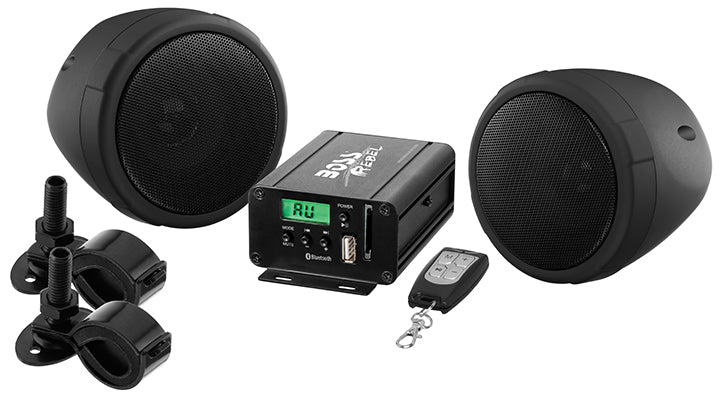  Boss MCBK520B Motorcycle/UTV Speaker & Amp USB/SD/FM Waterproof Speakers black 