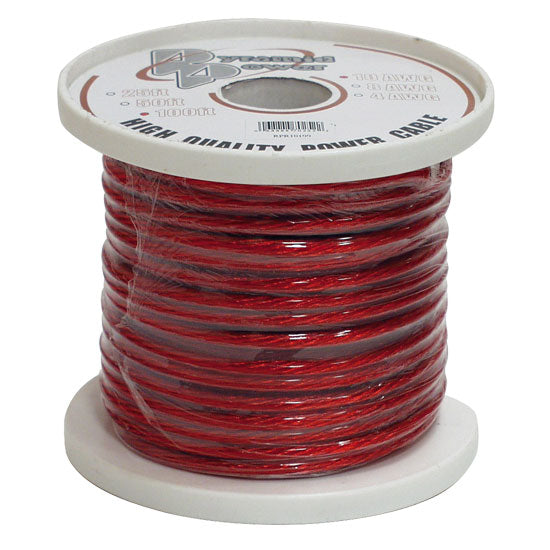  Pyramid RPR425 4 Gauge Power Wire 25 feet OFC (Clear Red) 