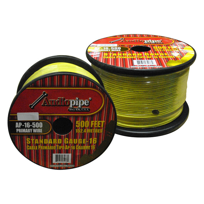  Audiopipe AP16500YW 16 Gauge 500Ft Primary Wire Yellow 