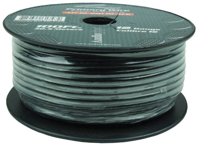  Audiopipe AP12100BK 12 Gauge 100Ft Primary Wire Black 