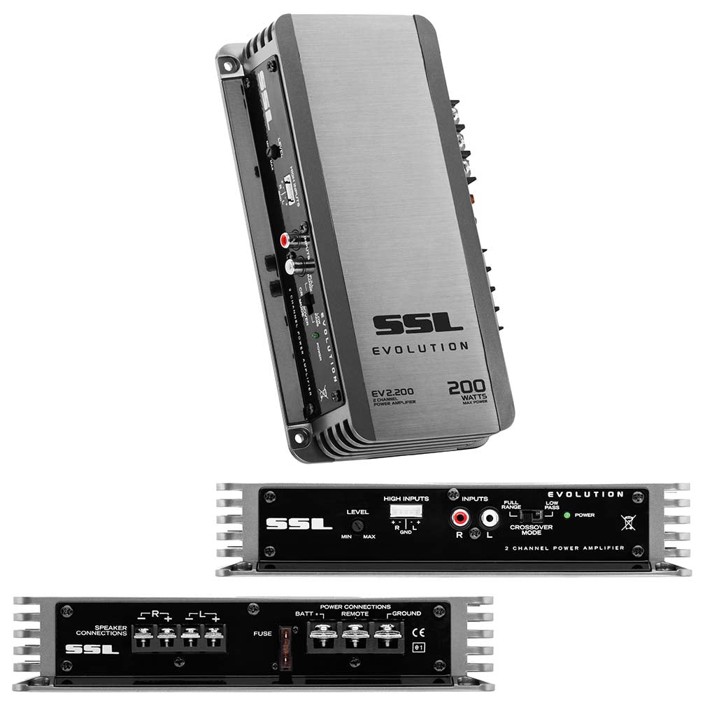  SOUND STORM EV2.200 EVOLUTION 200-Watt Full Range, Class A/B 2 to 8 Ohm Stable 2 Channel Amplifier 