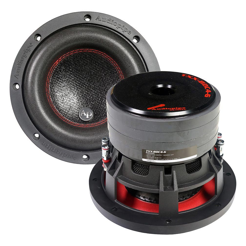  Audiopipe TXXBDC46 6.5" Compsoite Cone Subwoofer Quad Magnet Woofer 250W RMS 